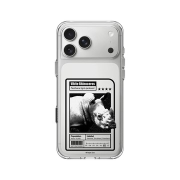 iPhone 17 Pro Max Clear Case（相機按鈕） 透明 - RHINOSHIELD X Taipei Zoo - 白犀牛：限量卡牌