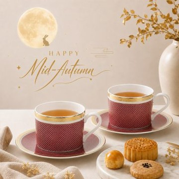 英國A&L 骨瓷咖啡午茶對杯禮盒 英倫皇家