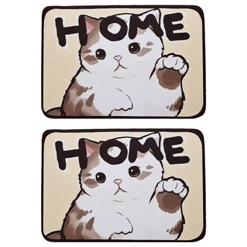 矽藻土軟地墊 Set 2個 柔軟輕薄 舒適腳感 快速吸水  60 x 40cm  貓咪 多色  1組