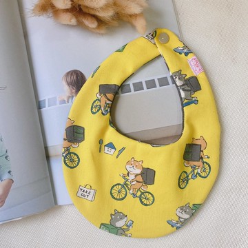 【快速出貨】秋田先生 圓兜兜 口水巾 收涎 寶寶 彌月禮 手作兜