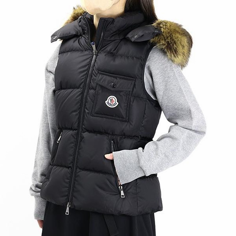 MONCLER モンクレール BAIRON VEST ダウンベスト ファー フード付き レディース 1A000 44 54155 |  LINEショッピング