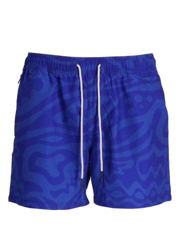 OAS Company - abstract-print swim shorts - men - Polyester - XL - Blue