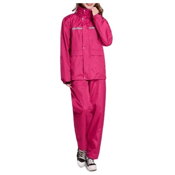 DREAMCATCHER 捕夢網 零滲透雙層兩件式雨衣 加強版 時尚機車雨衣  粉色  M