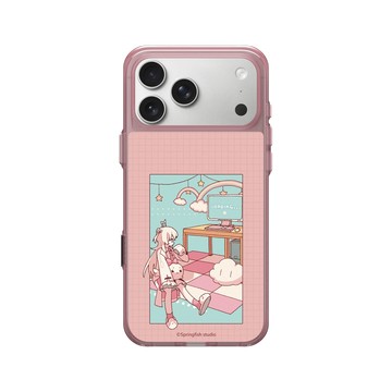 iPhone 17 Pro Max Clear (相機按鈕) 晶醺玫 - 瑟拉斯蒂歐 - 白白虹 - 初始OP晃晃腿白比手機殼殼