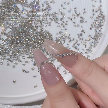 💗台灣出貨💗美甲鋯石倒邊平底立體超閃飾品香檳白色小號爆閃指甲迷你鑽超裝飾
