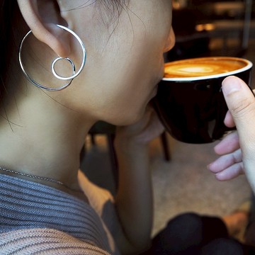 circle earring_圈圈耳骨環 沒耳洞 耳環 耳夾 訂製 925銀