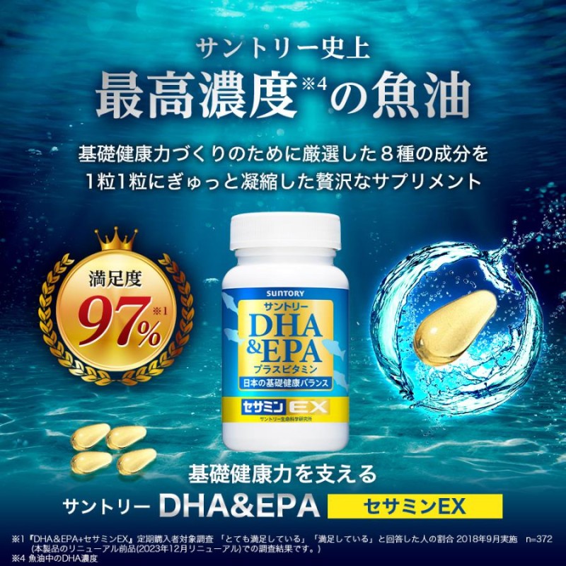 サントリー 公式 DHAu0026EPA＋セサミンEX オメガ3脂肪酸 DHA EPA サプリ 240粒入/約60日分 | LINEショッピング