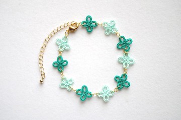 梭織蕾絲小花手鍊 Tokiwamidori