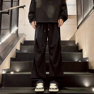 燈芯絨工裝 休閑褲子男 冬季加絨加厚 直筒褶皺設計感 美式傘兵褲子 G1