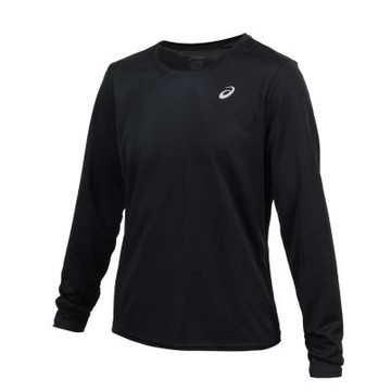 ASICS 女跑步長袖T恤-吸濕排汗 運動 上衣 休閒 2012D554-001 黑銀