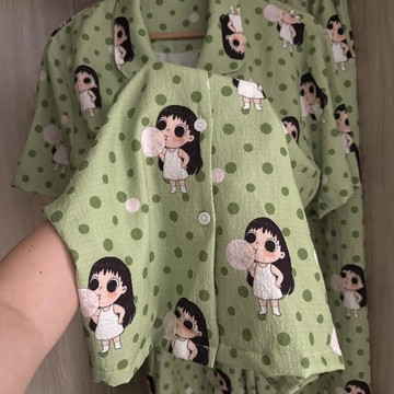 DUYI~夢詩 睡衣女卡通小玉夏季新款可愛短袖長褲套裝寬鬆秋季外穿少女家居服