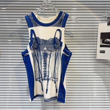 網紅同款2025秋季新款個性蕾絲內衣印花圖案美式辣妹吊帶背心女