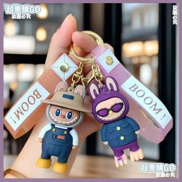 ♦️桃園出貨♦️卡通變裝拉布布鑰匙扣米蘭labubu掛件學生書包鑰匙鏈盲盒新款掛飾