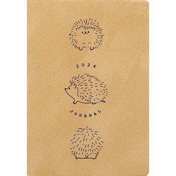 MATOKA 日誌 2026 年版 1 月開始 B6 月曆式 全彩 圓滾滾刺蝟 米白