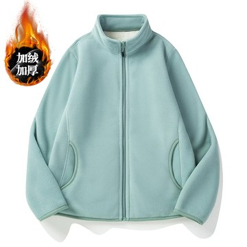 【HOT 本舖】男装秋冬季戶外抓絨衣男女情侶款衛衣加絨加厚舒適保暖搖粒絨夾克羊羔絨外套