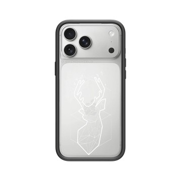 iPhone 17 Pro Max Mod NX -邊框背蓋組合 (相機按鈕) 黑 - Animal Silhouette / 動物剪影 - 幾何-北歐系列/白鹿