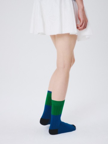 Color Block Socks [Blue] (IHM250309)