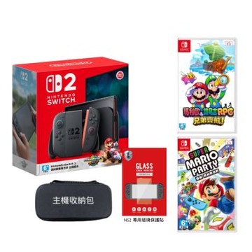 【預購】【Nintendo 任天堂】Switch 2 NS2 賽車同捆主機遊戲+保護貼+主機包組合 首批預定於2025/7/10上市
