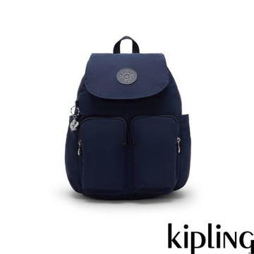 『猴子包』Kipling 星辰藍掀蓋多袋收納後背包-CITY POCKET S