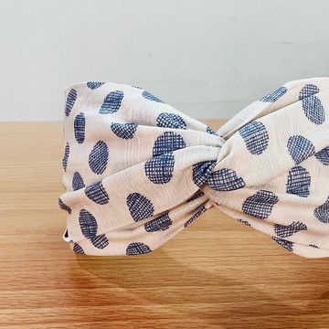 MOYA手工髮箍 大勝系列 水藍點點