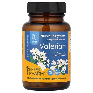 Herb Pharm, Valerian, 300 mg, 60 Vegetarian Capsules