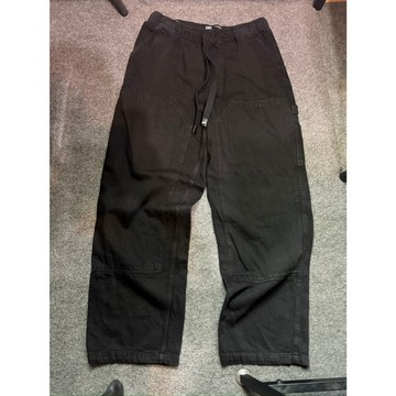 【TACKSTHGOOD】ZARA DOUBLE KNEE 黑色 口袋 工作 長褲 寬褲 L號