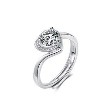 現貨+預購 莫桑石戒指925純銀開口戒-1克拉怦然心動可調節情人節生日聖誕節禮物女飾品74an43【獨家進口】【米蘭精品】