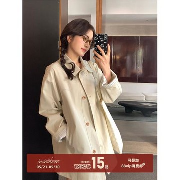 陸小團團學院風中長款風衣外套2026新款韓系寬松休閑氣質顯瘦上衣