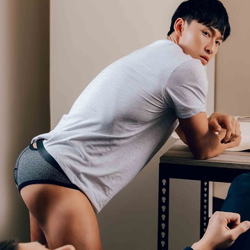 BF018 後開口棉質三角/ 銀蔥黑