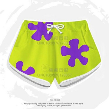 卡通沙灘褲短褲男夏季寬鬆睡褲寬鬆休閒褲情侶海邊度假短褲【倪醬小鋪】