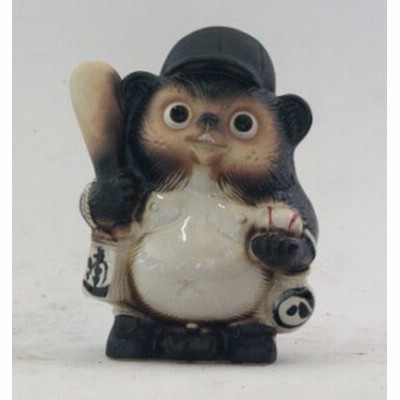 野球狸6号 信楽焼 たぬき 陶器 狸 置物 タヌキ 彩り屋 | LINEブランド