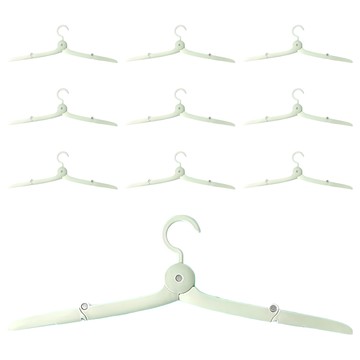 多功能防風防滑旅行摺疊衣架  展開長40cm  一折長23cm  聚丙烯(PP)材質  綠色  10個