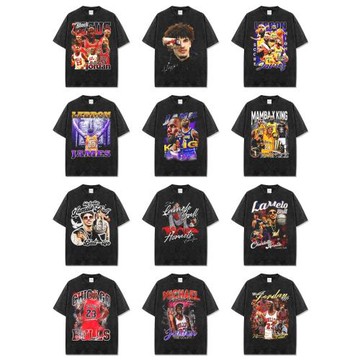 BC潮牌球星科比庫里莫蘭特MJ三球詹姆斯合集休閑純棉印花短袖T恤