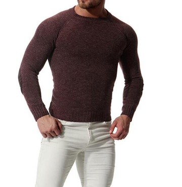 FINDSENSE品牌 秋冬季 新款 韓國 修身 長袖 運動 圓領 針織衫  時尚 潮流上衣