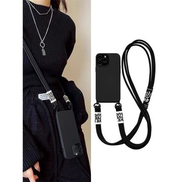 小眾高級感奶茶色適用iphone16promax蘋果15pm手機殼14斜挎背帶掛繩硅膠防摔13小紅書同款11全包女15手提掛繩