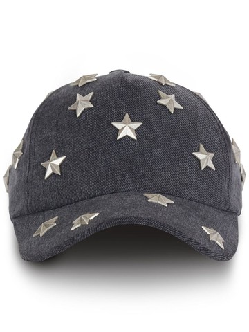 Balmain - star-stud denim cap - men - Cotton - 3 - Grey