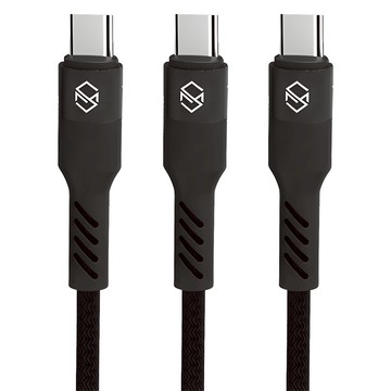 Sinjimoru Rope C型高速充電線  2m  黑色  3個