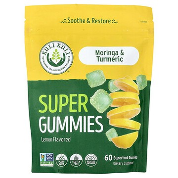 Kuli Kuli, 超級軟糖，辣木和薑黃，檸檬，60 粒 Superfood 軟糖