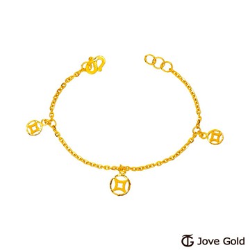 【JoveGold漾金飾】財運滾滾彌月黃金手鍊