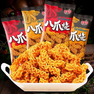 ✨在台出貨✨八爪燒 辦公室零食 麻辣味醬爆味膨化零食小喫 輩兒香 八爪燒 鍋巴 狗牙 醬爆味 麻辣味 披薩卷 網紅小零食