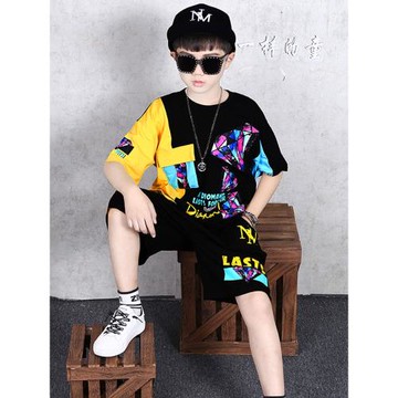 兒童套裝時髦衣服夏季男童夏裝2026新款大童男孩帥氣洋氣童裝短袖