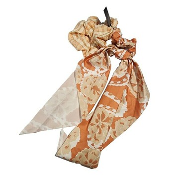 美國正品 L.Erickson 橘色系大腸圈 2入 綁帶布髮圈 ＊夏日微風＊