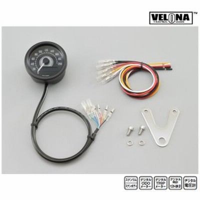 デイトナ VELONA 電気式スピードメーターφ60  200km/h ブラックボディ ホワイトLED  22061