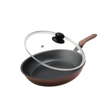 TAKECAN 日本製和樂亭絢IH輕量不沾平底鍋28cm(含蓋)可用金屬鏟/不挑爐具