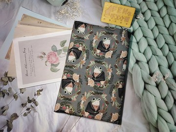 動物系列-美國限量薄棉布青蛙爵士布書套-布書衣可適用A5/25K
