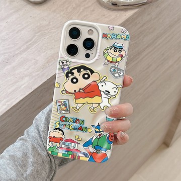 跳舞小新 適用蘋果17Promax手機殼iPhone16Plus軟殼15隕石紋理14大孔13波浪紋12趣味11保護殼