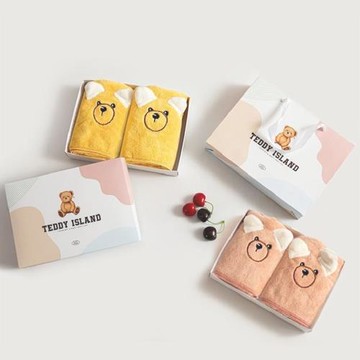 約克羅蘭立體刺繡珊瑚絨毛巾兩條裝商務禮品批發套裝