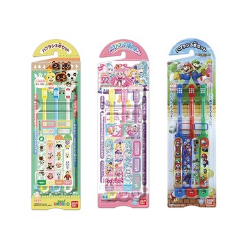 Weicker 唯可 日本Bandai (動物森友會/美妙寵物光之美少女/超級瑪莉歐)牙刷3入【悅兒園婦幼生活館】