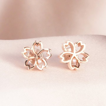 HK176~ 925銀櫻花造型耳環