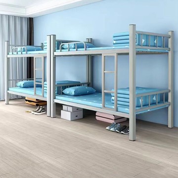 免運 開發票  上下鋪鐵床員工宿舍高低床雙層成人工地學生鐵藝床單人簡易型包郵 快速出貨